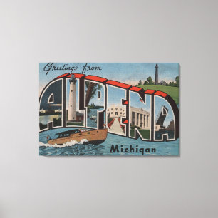 Lienzo Alpena, Michigan - escenas grandes de la letra