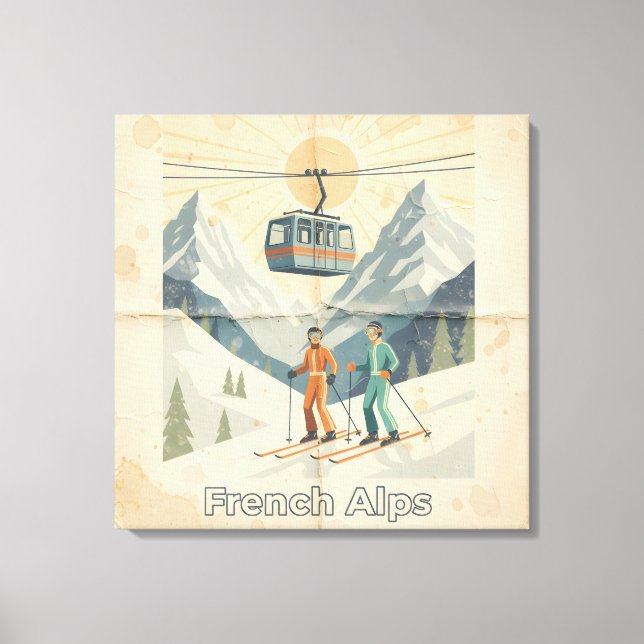 Lienzo Alpes franceses de época (Anverso)