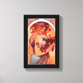 Lienzo Alphonse Mucha, Art Nouveau, cosecha, fruta, repro