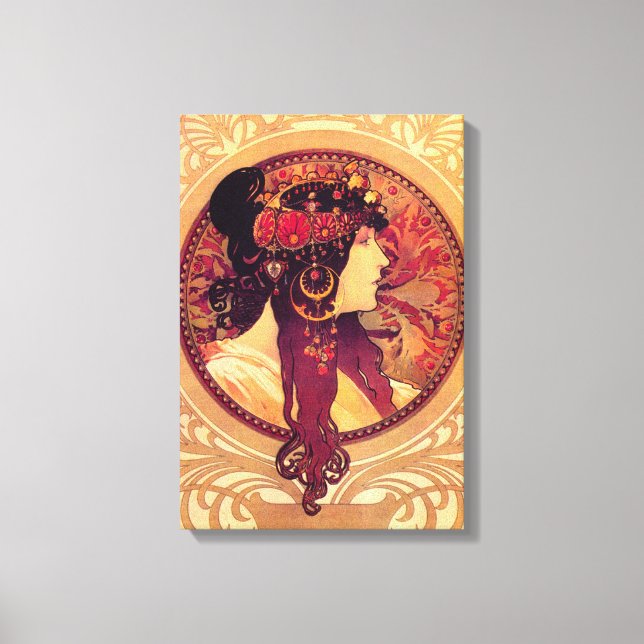 Lienzo Alphonse Mucha Donna Orechini Canvas Poster (Anverso)