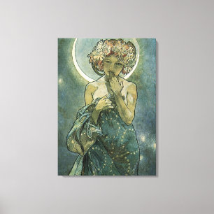 Lienzo Alphonse Mucha Sorprendente Mujer Art Nouveau #18