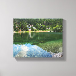 Lienzo Alpine Lake Village – Montaña de Agua Cristalina