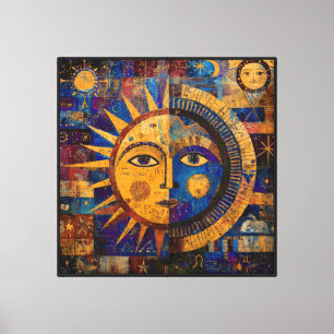 Lienzo Alquimia Mística Celestial Sol Luna