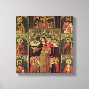 Lienzo Altarpiece de la Virgen del rosario, c.1500