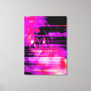 Lienzo Altavoces de música púrpura