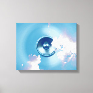 Lienzo Altavoz de música giratoria con nubes