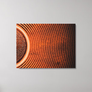 Lienzo Altavoz de música naranja y ondas de sonido