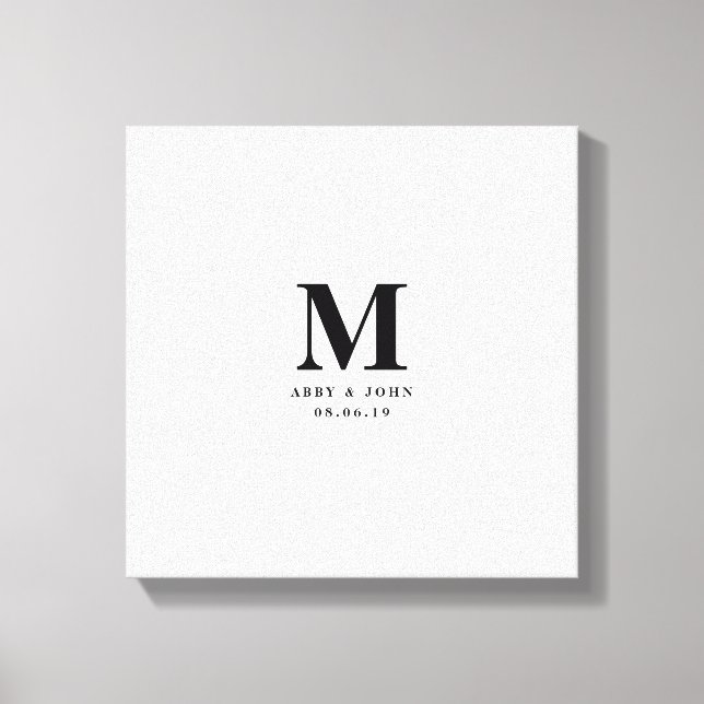 Lienzo Alternativa de libro de invitado de Boda de monogr (Anverso)