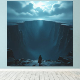 Lienzo „Am Rand des Abgrunds – Zwischen Mut und Mysterium