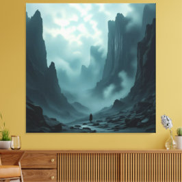 Lienzo „Am Rand des Abgrunds – Zwischen Mut und Mysterium