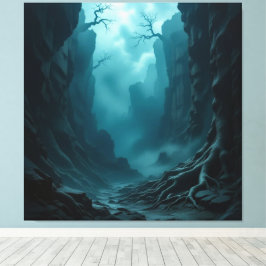 Lienzo „Am Rand des Abgrunds – Zwischen Mut und Mysterium