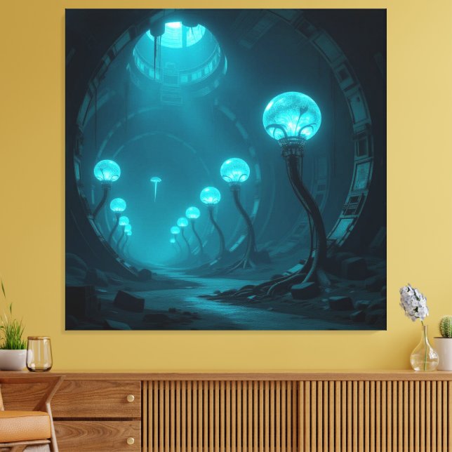 Lienzo „Am Rand des Abgrunds – Zwischen Mut und Mysterium (Insitu (Sala de estar))