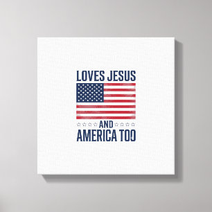 Lienzo Ama a Jesús y a América también Camiseta Cristiana