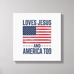Lienzo Ama a Jesús y a América también Camiseta Cristiana
