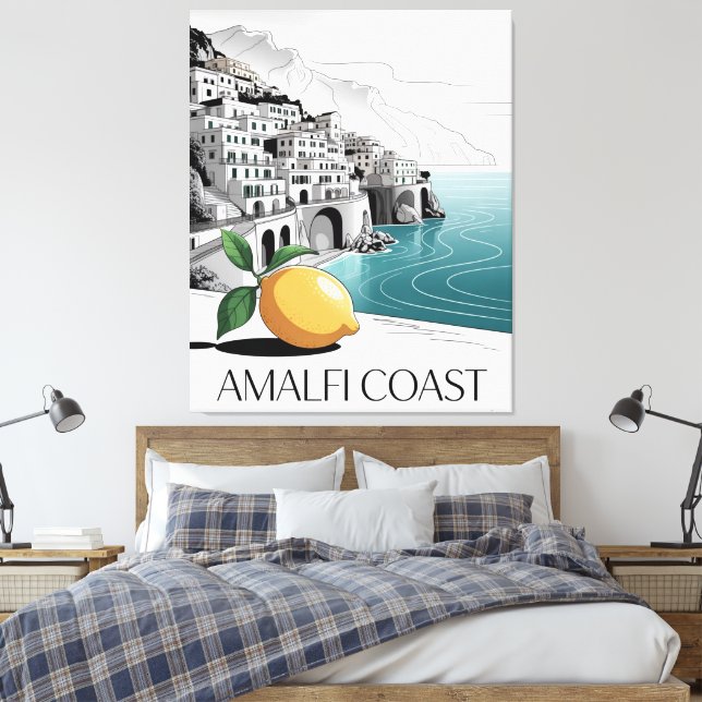 Lienzo Amalfi Coast Minimalist Line Art (Insitu(Dormitorio))