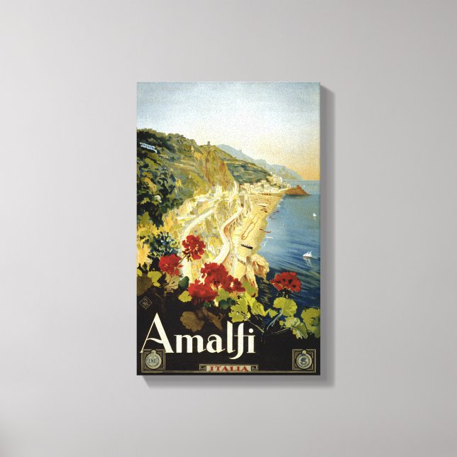 Lienzo Amalfi Italia Póster de la cosecha Italia restaura (Anverso)
