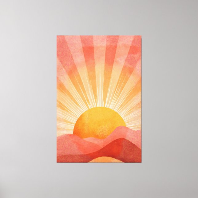 Lienzo Amanecer Boho Rosa y Naranja (Anverso)