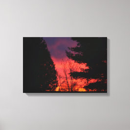 Lienzo Amanecer carmesí sobre Hubbell, Michigan