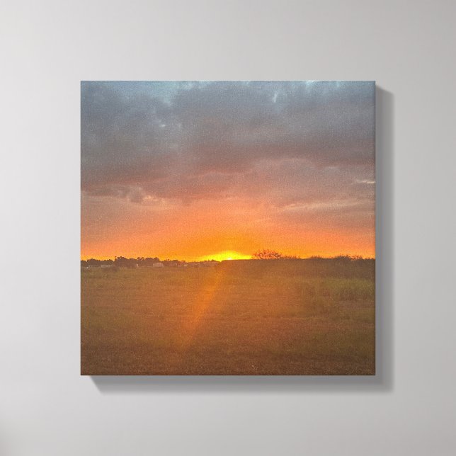 Lienzo Amanecer con lluvia (Anverso)