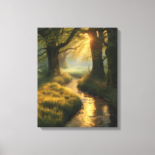 Lienzo Amanecer de Golden Grove - Tranquila Línea Foresta