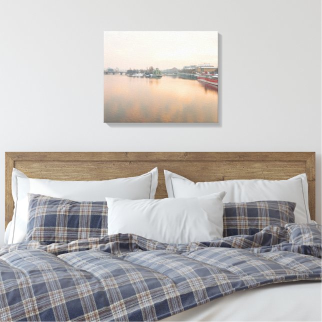 Lienzo Amanecer De Invierno Sobre La Central Eléctrica St (Insitu(Dormitorio))