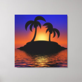 Lienzo Amanecer del árbol de palmas