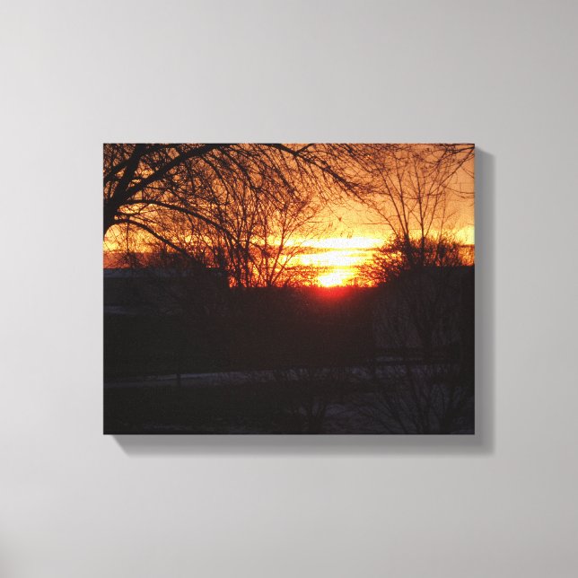 Lienzo Amanecer del invierno en Misuri (Anverso)