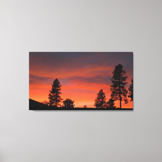 Lienzo Amanecer del Noroeste: Pintura de tela envuelta po (Anverso)