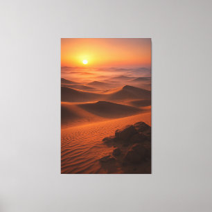 Lienzo Amanecer dorado en el desierto árabe – Paisaje cin