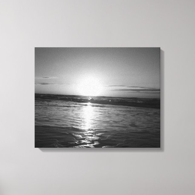 Lienzo Amanecer en blanco y negro (Anverso)