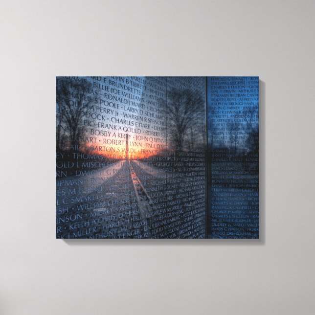 Lienzo Amanecer En El Monumento A Vietnam (Anverso)