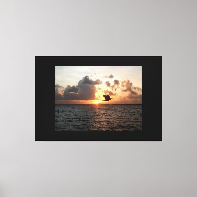 Lienzo Amanecer en la bahia  (Anverso)
