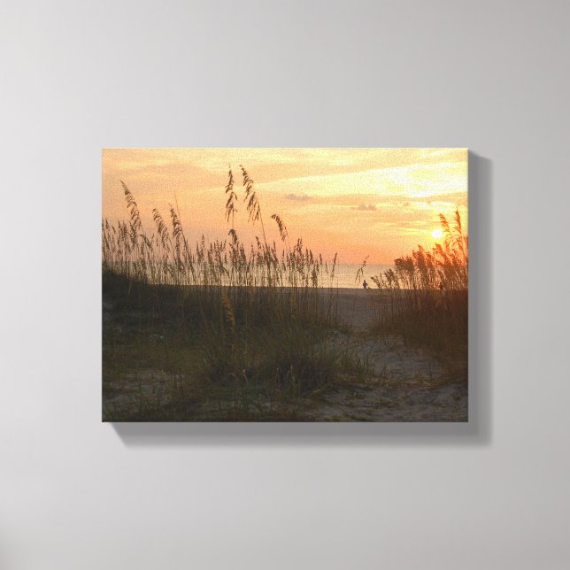 Lienzo Amanecer en la playa Isla Tybee, Georgia (Anverso)