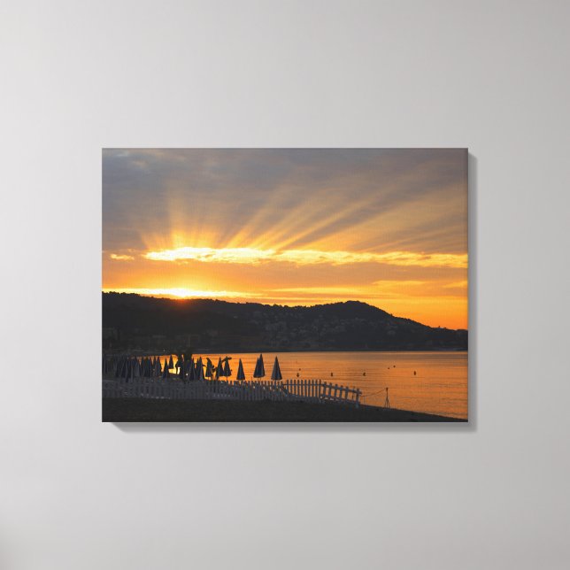 Lienzo Amanecer en Promenade des Anglais (Anverso)