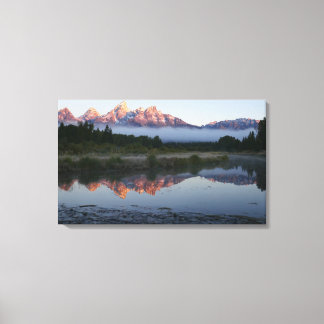 Lienzo Amanecer en Schwabacker aterrizando en Grand Teton