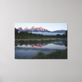 Lienzo Amanecer en Schwabacker aterrizando en Grand Teton