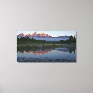 Lienzo Amanecer en Schwabacker aterrizando en Grand Teton