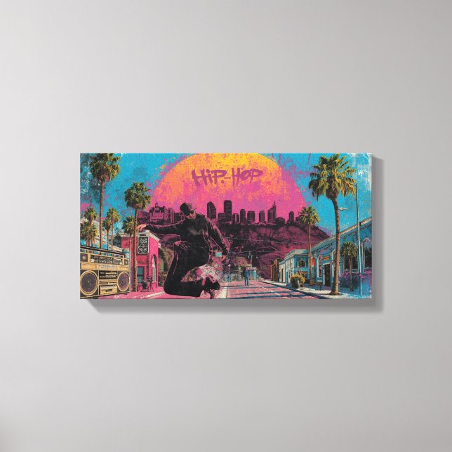 Lienzo Amanecer Hip-Hop: Vibraciones del centro de LA (Anverso)