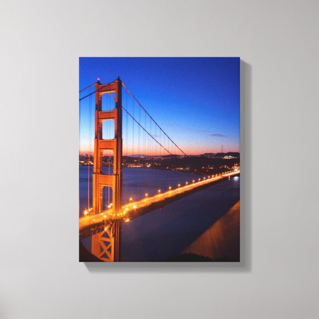 Lienzo Amanecer por San Francisco y el puente Golden Gate (Anverso)