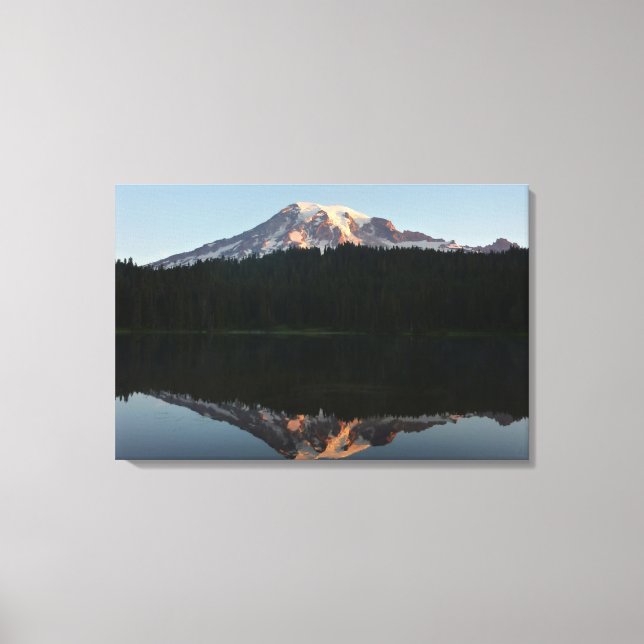 Lienzo Amanecer reflejado en el Monte Rainier I (Anverso)