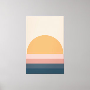 Lienzo Amanecer Retro Mínimo - Neutral