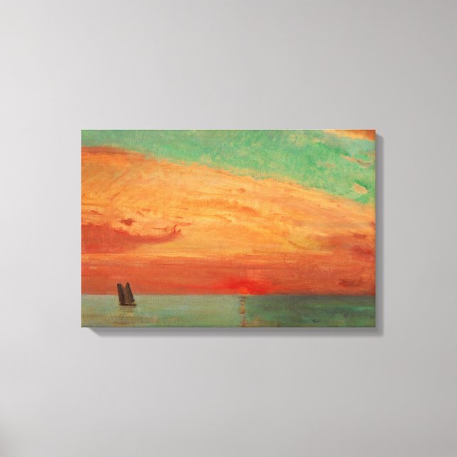 Lienzo Amanecer sobre el Mar Oriental (arte asiático) (Ta (Anverso)