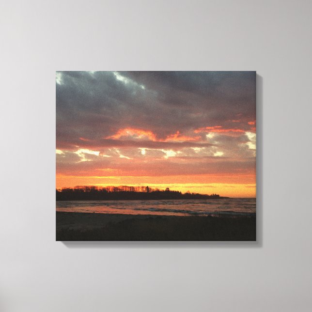 Lienzo Amanecer sobre la costa de Maine (Anverso)