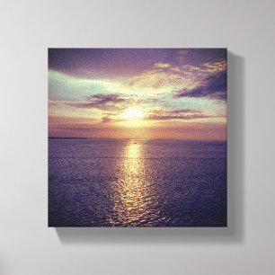 Lienzo Amanecer Sobre Las Ondas Del Océano