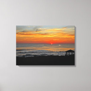 Lienzo Amanecer y costa