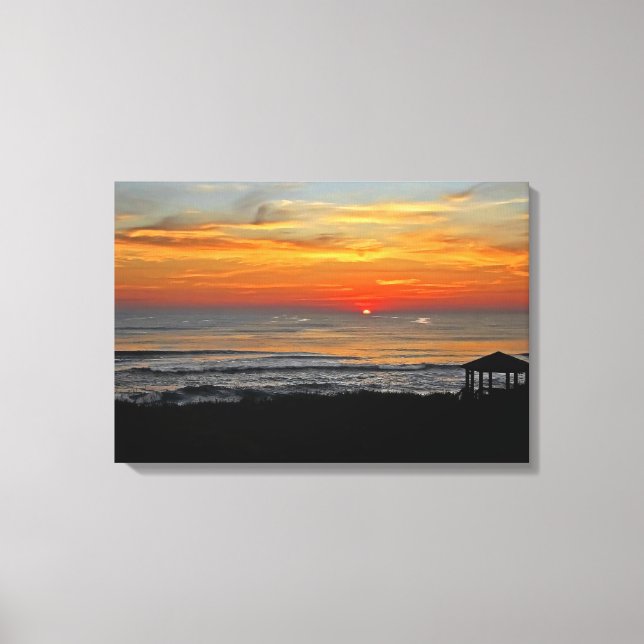 Lienzo Amanecer y costa (Anverso)