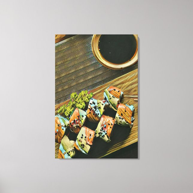 Lienzo Amante asiático del sushi (Anverso)