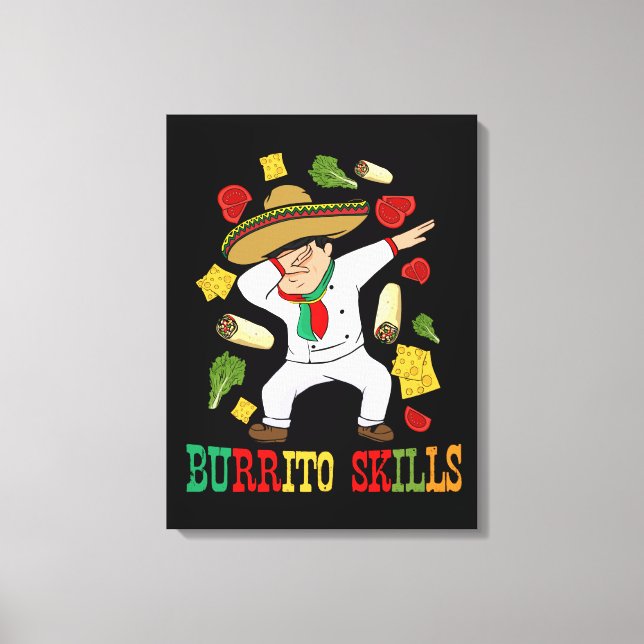 Lienzo Amante de comida mexicana Hombres Burrito Chef Gig (Anverso)