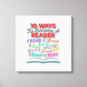 Lienzo Amante de los libros 10 maneras de convertirse en 