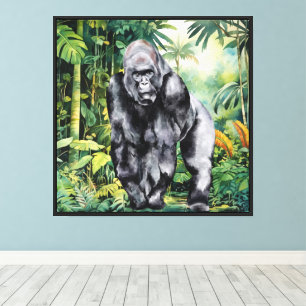 Lienzo Amantes de gorilas de la selva geniales